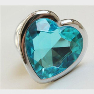 Анальна пробка з блакитним каменем у формі серця Anal Plug Heart Medium 18+ - Інтернет-магазин спільних покупок ToGether