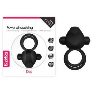 Вібро-насадка для пенісу з ерекційними кільцями Power Clit Duo Silicone Cockring Black 18+ - Інтернет-магазин спільних покупок ToGether