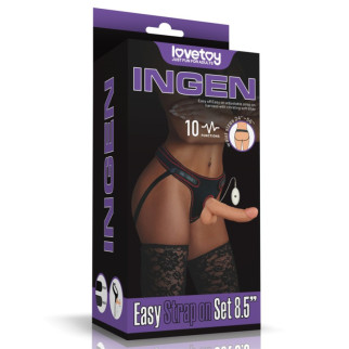 Жіночий страпон на ремінцях Vibrating Easy Strapon Set 8.5 18+ - Інтернет-магазин спільних покупок ToGether