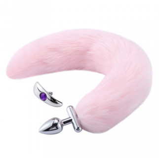 Анальна пробка з пишним хвостом Deformable Fox Tail Metal Anal Plug Pink 18+ - Інтернет-магазин спільних покупок ToGether