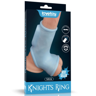Насадка на пеніс Vibrating Silk Knights Ring with Scrotum Sleeve Blue 18+ - Інтернет-магазин спільних покупок ToGether