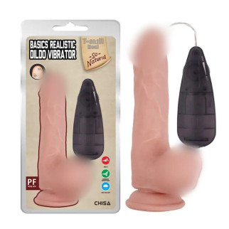 Вібратор із присоском і пультом Basics Realistic Dildo Vibrator Flesh 18+ - Інтернет-магазин спільних покупок ToGether