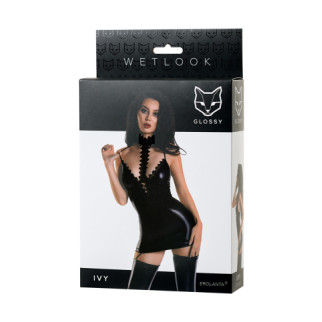 Плаття з чокером Glossy Ivy з матеріалу Wetlook, чорне  18+ - Інтернет-магазин спільних покупок ToGether