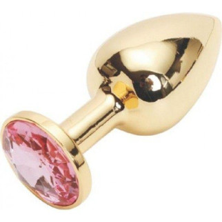Золота анальна пробка зі світло-рожевим каменем Rosebud Anal Plug Small 18+ - Інтернет-магазин спільних покупок ToGether