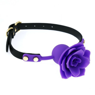 Силіконовий кляп із фіолетовою трояндочкою Silicone Rose Ball Gags Purple 18+ - Інтернет-магазин спільних покупок ToGether