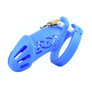 Пояс вірності для чоловіків Silicone Chastity Cage Blue Standart 18+ - Інтернет-магазин спільних покупок ToGether