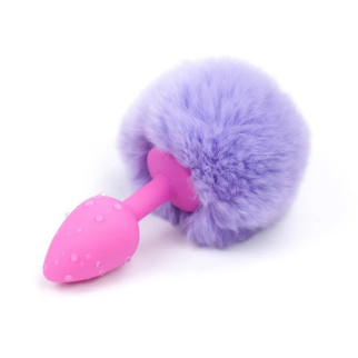 Рожева силіконова анальна пробка з блакитним хвостиком Silicone Fur Tail Plug 18+ - Інтернет-магазин спільних покупок ToGether