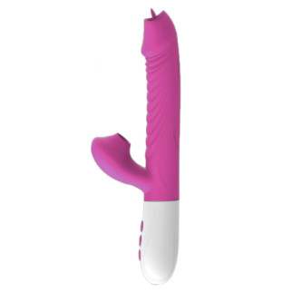Вібратор для подвійної стимуляції Silicone Vibrator, рожевий  18+ - Інтернет-магазин спільних покупок ToGether