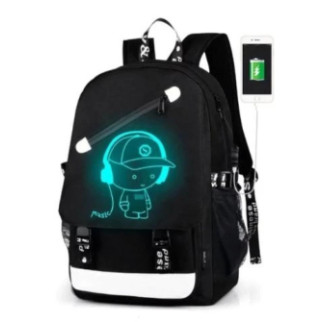 Водонепроникний рюкзак Music з USB-світиться в темряві чорний - Інтернет-магазин спільних покупок ToGether
