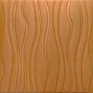 Самоклеюча декоративна настінно-стельова 3D панель коричневі хвилі 700x700x7мм (366) SW-00000849 - Інтернет-магазин спільних покупок ToGether