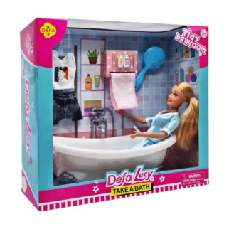 Дитяча лялька з ванною DEFA 8444 рушник, гребінець, одяг (Блакитний) - Інтернет-магазин спільних покупок ToGether