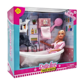 Дитяча лялька з ванною DEFA 8444 рушник, гребінець, одяг (Рожевий) - Інтернет-магазин спільних покупок ToGether