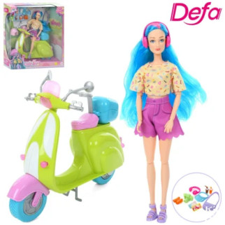 Лялька DEFA 8501 шарнірна, мотоцикл, сумочка, аксесуари, кор., 30-32-10 см. - Інтернет-магазин спільних покупок ToGether