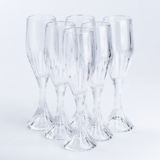 Келих для шампанського високий скляний прозорий набір 6 штук - Інтернет-магазин спільних покупок ToGether