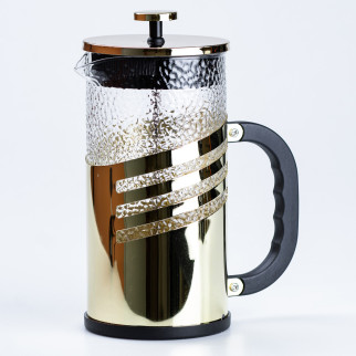 Заварник для чаю та кави скляний френч-прес 1 літр Золотий - Інтернет-магазин спільних покупок ToGether