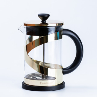 Заварник для чаю та кави 0.8 литров скляний френч-прес 800 мл Золотий - Інтернет-магазин спільних покупок ToGether