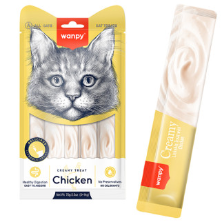 Рідкі ласощі для котів Wanpy Creamy Lickable Treats Chicken з куркою 5 х 14 гр - Інтернет-магазин спільних покупок ToGether