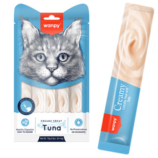 Рідкі ласощі для котів Wanpy Creamy Lickable Treats Tuna з тунцем 5 х 14 гр - Інтернет-магазин спільних покупок ToGether