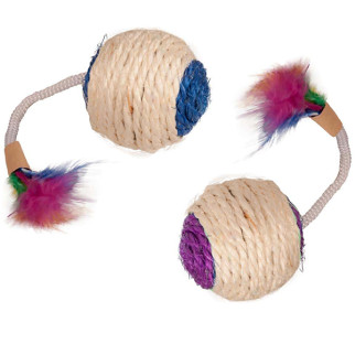 Іграшка для котів Flamingo Bouly Sisal Ball Feather, 6 см - Інтернет-магазин спільних покупок ToGether