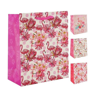 Пакет подарунковий паперовий M "Pink flamingo" 26*32*10см TL00050-M (480шт) - Інтернет-магазин спільних покупок ToGether