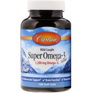Омега 3 Carlson Labs Super Omega-3 Gems 1200 mg 100 Soft Gels CAR-01521 - Інтернет-магазин спільних покупок ToGether