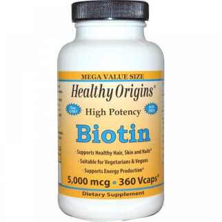 Біотин Healthy Origins Biotin High Potency 5000 mcg 360 Veg Caps - Інтернет-магазин спільних покупок ToGether