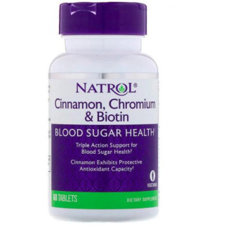 Мікроелемент Хром Natrol Cinnamon Chromium & Biotin 60 Tabs - Інтернет-магазин спільних покупок ToGether