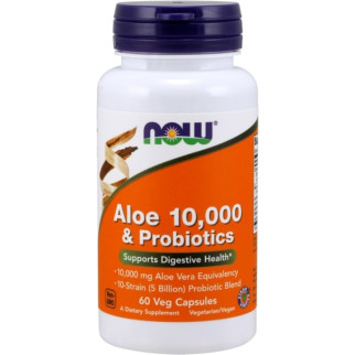 Пробіотик NOW Foods Aloe 10,000 & Probiotics 60 Veg Caps - Інтернет-магазин спільних покупок ToGether