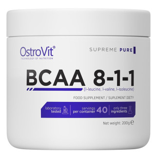 Амінокислота BCAA для спорту OstroVit BCAA 8-1-1 200 g /20 servings/ Pure - Інтернет-магазин спільних покупок ToGether
