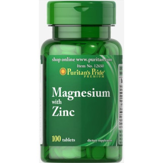 Мультимінеральний комплекс Puritan's Pride Magnesium with Zinc 100 Tabs - Інтернет-магазин спільних покупок ToGether