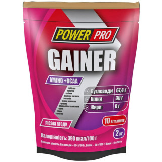 Гейнер Power Pro Gainer 2000 g /50 servings/ Лесная ягода - Інтернет-магазин спільних покупок ToGether