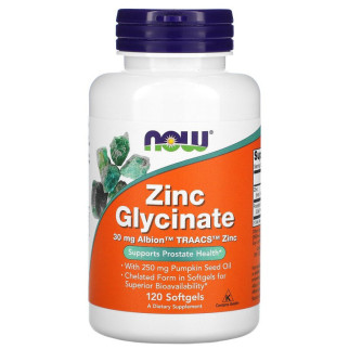 Мікроелемент Цинк NOW Foods Zinc Glycinate 30 mg 120 Softgels - Інтернет-магазин спільних покупок ToGether