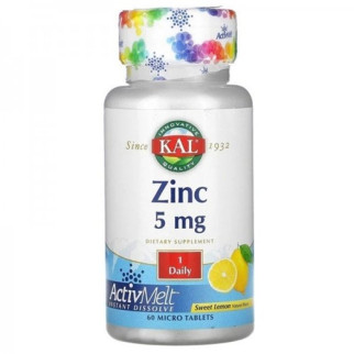 Мікроелемент Цинк KAL Zinc 5 mg 60 Micro Tablets Sweet Lemon - Інтернет-магазин спільних покупок ToGether