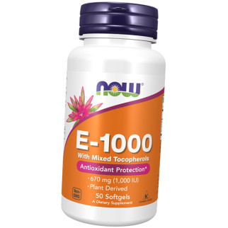 Вітамін E NOW Foods Vitamin E-1000 with Mixed Tocopherols 50 Caps - Інтернет-магазин спільних покупок ToGether