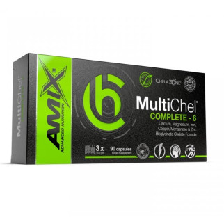 Мультимінерали для спорту Amix Nutrition ChelaZone MultiChel Complete 6 Bisglycinate Chelate 90 Veg Caps - Інтернет-магазин спільних покупок ToGether