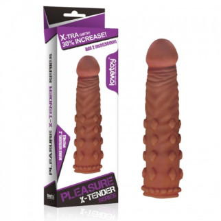 Насадка на член — Pleasure X-Tender Penis Sleeve Add 2" Brown 18+ - Інтернет-магазин спільних покупок ToGether