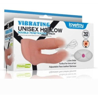 Страпон порожнистий для подвійного проникнення - Vibrating Unisex Hollow Double Penetration 6"  18+ - Інтернет-магазин спільних покупок ToGether