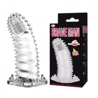 Насадка на член — Brave Man Vibrating Penis Sleeve Clear 18+ - Інтернет-магазин спільних покупок ToGether