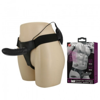 Страпон — Pretty Love Marvin Vibrating StrapOn Harness Black, 16.2 см 18+ - Інтернет-магазин спільних покупок ToGether