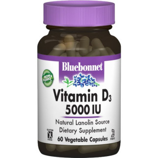 Вітамін D Bluebonnet Nutrition Vitamin D3 5000 IU 60 Veg Caps BLB0368 - Інтернет-магазин спільних покупок ToGether