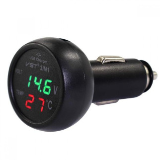 Автомобільний Годинник термометр + вольтметр VST 706-4 в прикурювач + USB - Інтернет-магазин спільних покупок ToGether