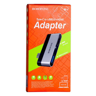 Перехідник Borofone DH2 Type-C to HDMI+USB3.0 adapter, - Інтернет-магазин спільних покупок ToGether