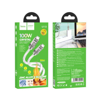 Кабель USB Hoco U113 Solid Silicone 100W Type-C to Type-C, - Інтернет-магазин спільних покупок ToGether