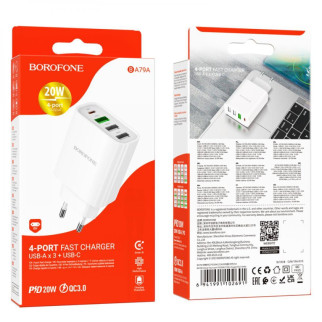 Мережевий Зарядний Пристрій Borofone BA79A Clever PD20W/QC (1C3A) - Інтернет-магазин спільних покупок ToGether