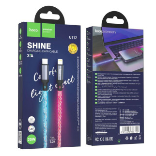 Кабель USB Hoco U112 Shine PD20W Type-C to Lightning LED, - Інтернет-магазин спільних покупок ToGether