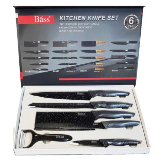 Набір кухонний металокерамічних ножів 6 шт Bass B6981 - Інтернет-магазин спільних покупок ToGether