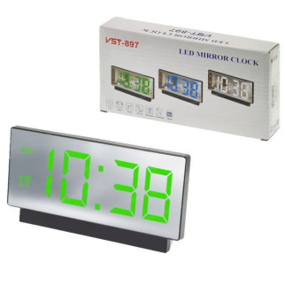Годинник мережевий дзеркальний VST-897-4, яскраво-зелений дисплей, температура, USB - Інтернет-магазин спільних покупок ToGether