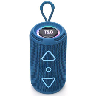 Блютуз колонка з радіо та підсвічуванням об'ємний звук синя Bluetooth-колонка TG656 Speakerphone FM blue - Інтернет-магазин спільних покупок ToGether