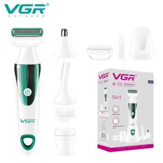 Електробритва 5в1 з насадками VGR V-720, триммер для носа, брів, тіла, пристрій для чищення обличчя, масажер - Інтернет-магазин спільних покупок ToGether