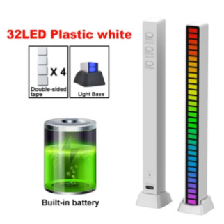Міні Cвітильник Світлодіодний звукокеруючий RGB єквалайзер з аккумулятором. Білий - Інтернет-магазин спільних покупок ToGether